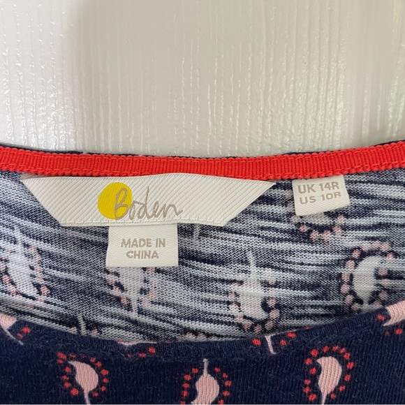 Boden Darcey Navy Paisley Stamp Tee Shirt Dress in Size 10 - Picture 5 of 6